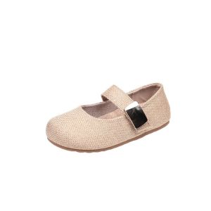 Free Shipping Linen Shallow-Toe Flats For Women New Spring And Autumn Styles Breathable Comfortable Soft-Soled Round-Toe With A Single-Strap Design Versatile And Easy To Wear