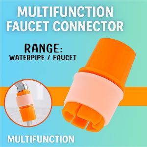 Quick Release Konektor Sambungan Selang Keran Kran Air Orange Fleksibel Anti Tahan Bocor Faucet Hose Tap Connector 3/4 1 Inch