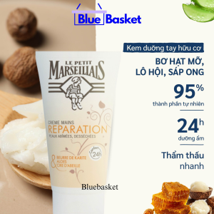 Kem Dưỡng Da Tay Hữu Cơ 24h Le Petit Marseillais Pháp 75ml Chiết Xuất Bơ Hạt Mỡ Lô Hội Sắp Ong