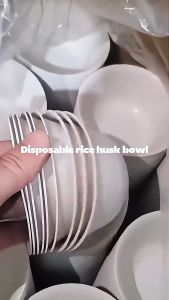 10Pcs Rice Husk Disposable Bowl Thickened and Hard Food Grade Noodle Bowl Disposable Tableware COD