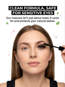Waterproof Mascara For Women/Longlasting Eye Makeup/Instantly Enlarges Eyes/Natural Look/Smudgeproof Mascara For Daily Use