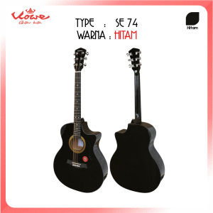 Paket Bundling Hemat Gitar Akustik Elektrik Merk KOWE SE 74 Body Cutaway Free Cajon Travel