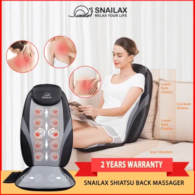 [Snailax] Shiatsu Back Massager with Heat & Vibration Massage Seat Cushion