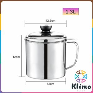 1.3L Stainless Steel Oil Strainer Large Capacity Oil Filter Pot