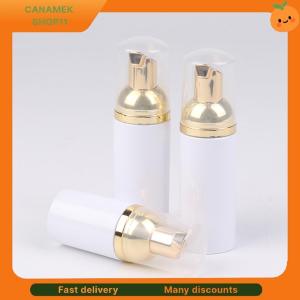 ❣️❣️❣️ 30 50 60ML White Gold Plastic Foamer Pump Bottle Refillable Empty Face Lashes Cleanser Foaming Cosmetic Soap Dispenser Bottle