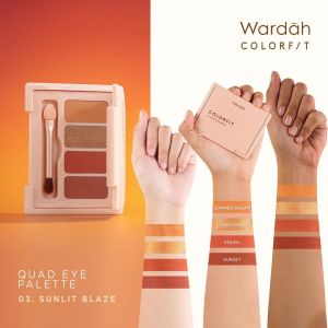 Wardah Colorfit Quad Eye Palette - Eyeshadow 4 in 1 Eye Shadow Intense - Pigmented - Blendable