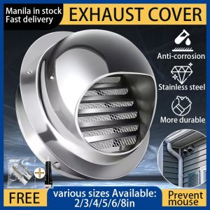 304 Stainless Steel Anti-Rust Half-Round Rainproof Exhaust Vent Cap for External Wall Air Outlet