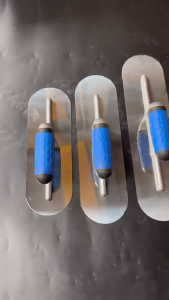 3 miếng trowels góc tròn được thiết lập với tay cầm công thái học Công cụ hoàn thiện phẳng để trát và làm đầy công việc
