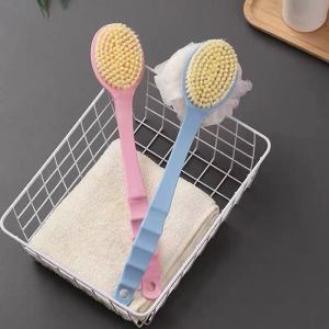 Double-sided Stripe Bath Ball  Long Handle Soft Hair Massage Bath Brush