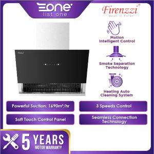 Firenzzi 1690m3/hr Hood FCH-9788 XP Combo w Firenzzi 2 Burner 4.8Kw Tempered Glass Hob | FGH-2013 | FGH2013