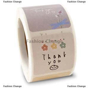 [COD] Fashion Change 300Pcs/Roll Cute Cartoon Floral Thank You Stickers Seal Sticker Envelope Labels