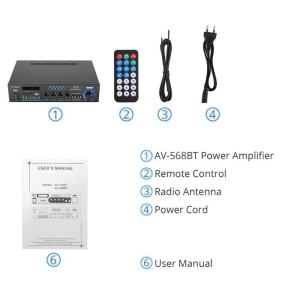 2000W Amplifier with bluetooth 12V 220V 2-channel D-level HIFI Stereo Audio Amplifier Supports Bluetooth/USB/SD Card/Radio/Remote Control/Microphone Input