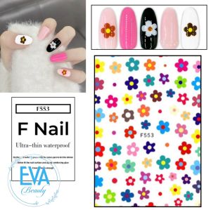 Sticker Dán Móng Tay 3D Dạng Decal Dán Móng Chống Nước Hoạ Tiết Bông Hoa Nhỏ Nhiều Màu Colorful Little Flowers F553
