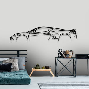 Black Metal Sports Car Wall Art Sports Car Silhouette Hanging Wall Art Home Interior Wall Art