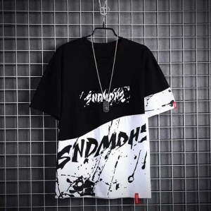 IELGY teen summer new short-sleeved male T-shirt student wild round neck print half-sleeved shirt shirt clothes men