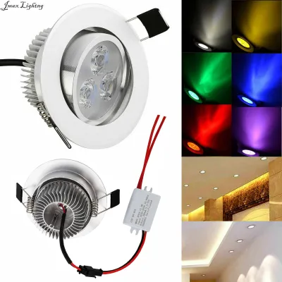 Jmax Eyeball LED 3W โคมไฟสปอตไลท์ดาวน์ไลท์ไฟติดเพดานไฟติดผนังสีคูลไวท์/วอร์มไวท์/แดง/เหลือง/น้ำเงิน/เขียว/ม่วง/หลากสี