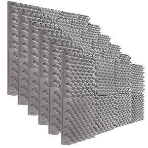 BEIYIN 48 ชิ้น กล่องไข่อะคูสติกโฟมฟองน้ำเงียบแผงกันเสียงสตูดิโอ 30x30x5cm โฮมเธียเตอร์การรักษาเสียงแผ่นฉนวนกันเสียงทนไฟ