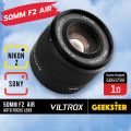 VILTROX 50mm f2 Air Fullframe Auto Focus เลนส์ Sony / Nikon Z ( 50 mm f 2 ED FE ออโต้โฟกัส หน้าชัดหลังเบลอ ละลาย เลนส์ละลาย เมาท์ E FE NEX NIKONZ NZ Mount STM Full Frame ฟูลเฟรม AF ออโต้ โฟกัส F2.0 2.0 ). 