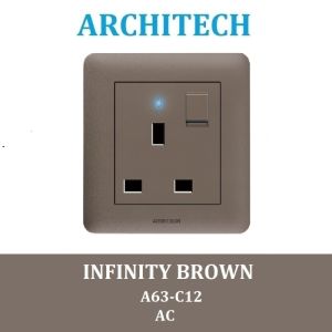 ARCHITECH INFINITY A63-C12 BROWN Stop Kontak - Colokan AC
