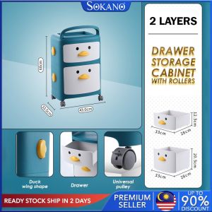 SOKANO SW010 Cartoon Theme Drawer Storage Cabinet with Lock Storage Drawer Rack Storage Cabinet With Rollers Storage Rack for Oraganizer Chest Drawer Cloth Organizer Multipurpose Storage Almari Serbaguna