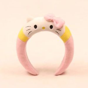 Kawaii Sanrioed Hellokittys Headband Women Sweet Face Wash Headband with Cute Bow Cat Ears Headband Girl Gift