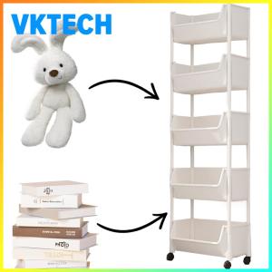 Rolling Storage Cart with Wheel Plastic Rolling Utility Cart for Kitchen Bathroom Living Room Office
