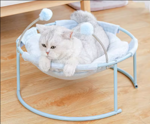 Giường Đệm Võng Võng Nằm Cho Mèo Hình Tròn Kèm Đồ Chơi Giường Đệm Võng Tròn Ổ Nằm Dạng Võng Khung Sắt Tròn