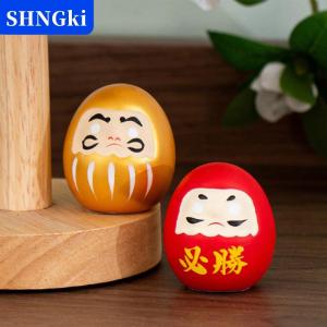 SHNGki Nhật Bản gốm Daruma búp bê thủ công mỹ nghệ Nhật Bản lấy cảm hứng từ sự giàu có thịnh vượng trang trí nội thất may mắn quyến rũ tài sản trang trí cảnh quan trang trí bàn nhà thu nhỏ quà tặng phụ kiện