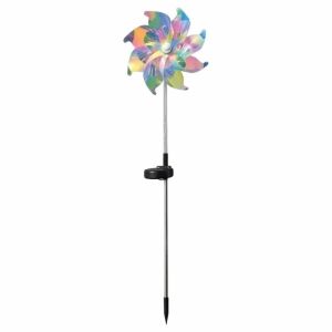 CNAIFE2 Waterproof Solar Powered Windmill Lamp Creative Rotating Turning Windmill Lawn Lamp Holiday Decoration Realistic Garden Floor Lamp Outdoor Use