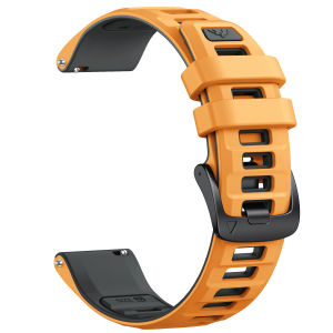 Zenia 20mm Premium Two-color Silicone Watch Strap for Garmin Forerunner 165 55 245 645 570 42mm Music Approach S12 S40 S42 S44 S50 Vivoactive 6 5 3 Vivomove HR/Luxe/Style/Sport/Trend Venu SQ Haylou RS4 Plus Amazfit Active Bip U Pro Lite S GTS 2 2E 4 Mini
