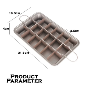 Carbon Steel Dividers Nonstick Brownie Pan DIY Kitchen Baking Pans Cake Mold Tray Bakeware Tool AT