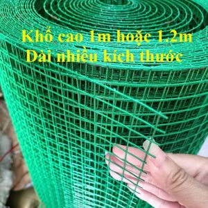(Khổ cao 1m hoặc 1.2m x Dài nhiều kích thước) Lưới sắt bọc nhựa ô vuông1.2cm 2cmlàm chuồng nuôi gà vịt lưới làm hàng rào