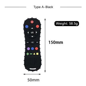 Mainan Teether Bayi Bentuk Remote Control Tombol Lembut Bentuk Gamepad Food Grade Fleksibel Mengunyah Mainan Menenangkan BPA Free Silikon
