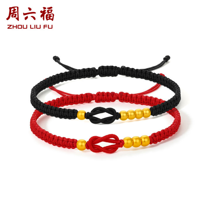 ZHOU LIU FU 周六福 24K Solid Gold Bracelet, Real Pure Gold Jewelry Charm ...