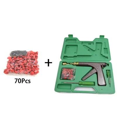 (COD) Set Alat Tambal Ban Tubeless Universal dilengkapi pistol tambal bentuk tembak paket lengkap dengan 16 paku karet 2 ujung logam serta berbagai sparepart plastik dan logam. Cocok perbaiki roda vacuum motor yang bocor mudah dipakai saat di jalan mau