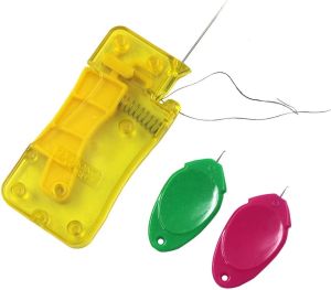 1Pcs Automatic Needle Threader with 2 Pcs Plastic Needle Threader Easy Needle Threader Tool Sewing Accessories