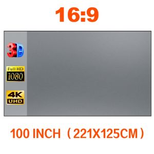 Projector Screen Foldable 4K HD Movie Curtain Portable Projector Screen Wall 60/80/100 inch Anti-light Curtain For Home Theater Outdoor Indoor 投影仪抗光幕布