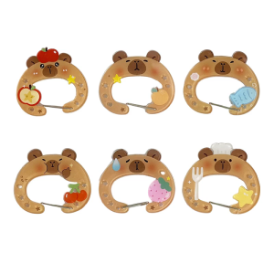 Lovely Capybaras Acrylic Keychain Hook for Bags Keys Sturdy Materials Trendy Styles Accessory