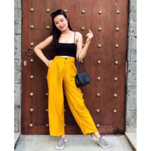 Celana Wanita Polos HW Kulot Highwaist Bali Laris Rayon Kancing Resleting Premium Jumbo Fit XL Kekinian Hits Best Seller Terbaru Viral Terlaris Ter Murah