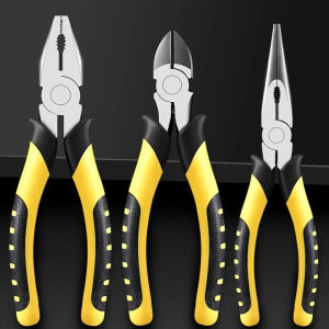 1/3pcs 6 Inches Heavy Duty Pliers Tool Set Long Nose Pliers Set Heavy Duty Pliers Tool Vise (6 Inch Wire Cutters + 6 Inch Sharp Nose Pliers + 6 Inch Diagonal Jaw Pliers)