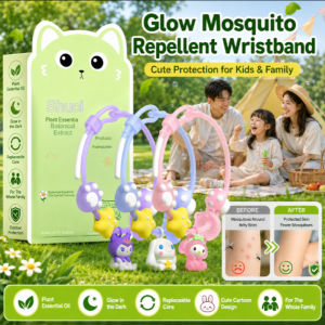 Sanrio Mosquito Repellent Bracelet Glow in the Dark Essential Oil Outdoor Cartoon Wristband Anti Mosquito Bug Repellent Insect Band Kids Adults Non Toxic Deet Free
