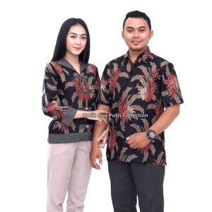Couple Batik Atasan Wanita Kemeja Pria POLKADOT
