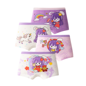 Trendy Kids 4-in-1 Underwear – Summer Thin Style Pure Cotton Panties for Girls (1-14Y)