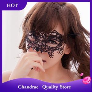 [Chandrae] หน้ากากลูกไม้สีดำเซ็กซี่สำหรับผู้หญิงหน้ากากสวมหน้ากากงานปาร์ตี้เจ้าหญิงชุดพรอมคอสเพลย์งานพรอมชุดไนท์คลับผ้าปิดตาครึ่งหน้า