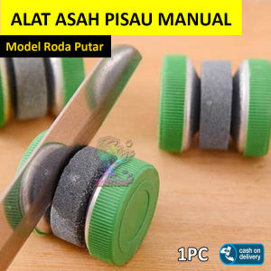 Beauty Alat Asah Pisau Manual Model Batu Roda Putar (1 PC) Batu Asah Gunting Asahan Pisau Penajam Pisau Knife Sharpener Knife Grinder - Warna Acak