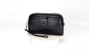 Genuine Leather Ladies Clutch Purses Long Women Wallet Zipper Wrist Bag Female Coin Purse Mobile Phone Bag Chain Crossbody Bags