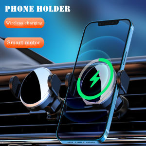 15W Wireless Car Charger Phone Holder Stand Fast Charging 360 Rotation Auto-Clamping Adjustable Universal Navigation Intelligent FOD Sensing