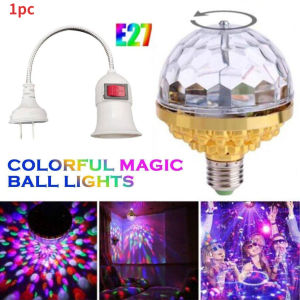 E27 LED Disco Ball Lamps Decoration Rotating Crystal Magic Ball Stage Light Bulb 6W RGB Colorful Rotate DJ Party Effect Lamp Decor Home KTV