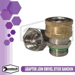 Adaptor Nepel Konektor Kopler Sambungan Selang Swivel Joint Quick Realase Ke Hose Jet Cleaner M14 Sambungan Gun Tembakan Penyemprot Selang Kuning Kompresor Stick Semprotan Sanchin M14 Bisa Putar Anti Kusut Set 2Pcs