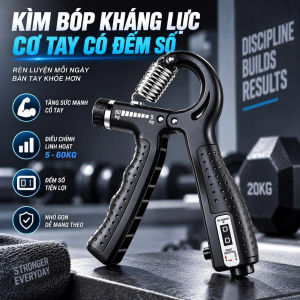 Kìm Bóp Tập Lực Tay Có Đếm Số - Lò Xo Thép Không Gỉ Điều Chỉnh 10–60Kg - HP89